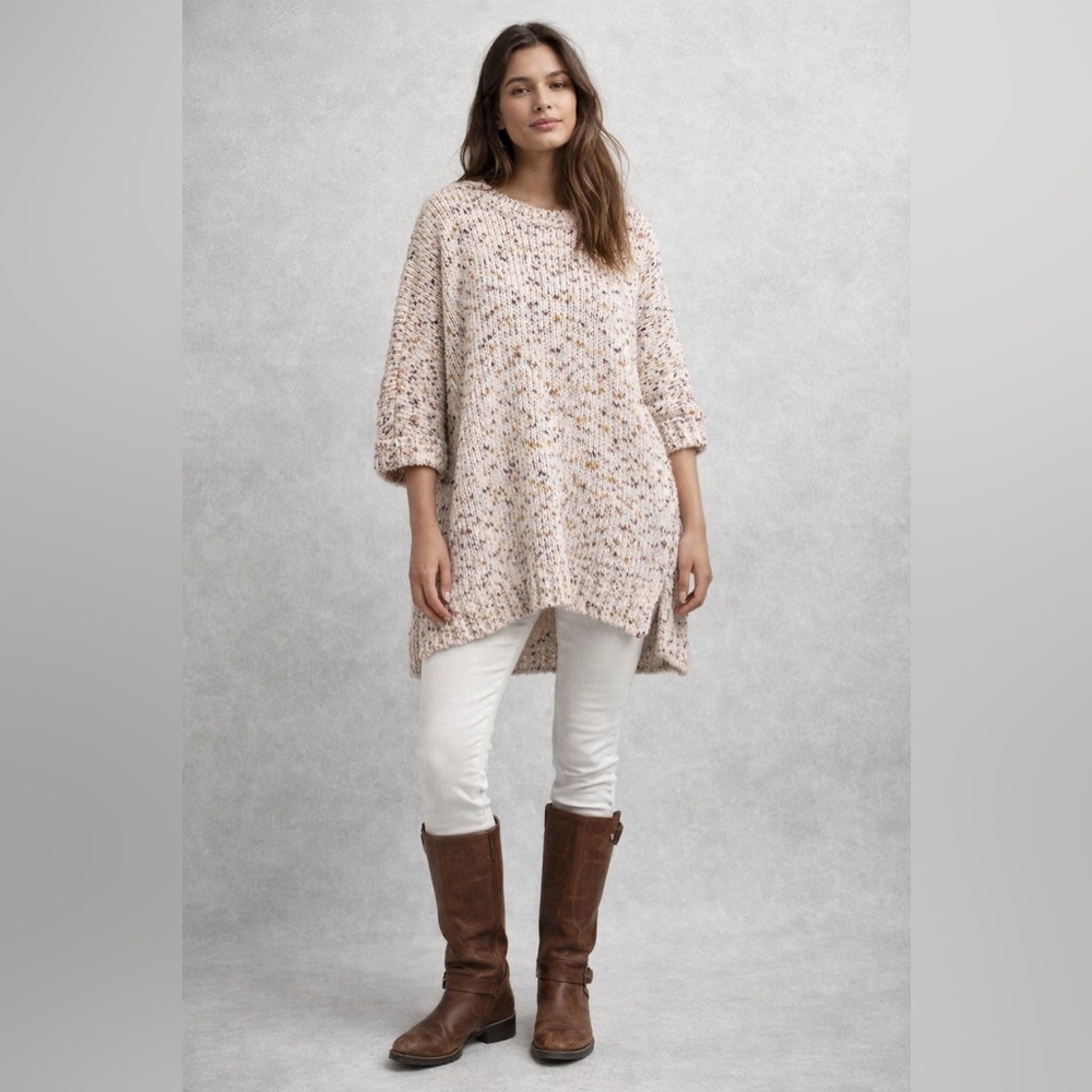Lou & Grey Oversized Chunky Cozy Knit Sweater XS/S Cream